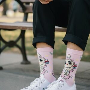 NWT Cute Pink Labubu Socks